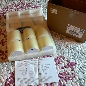 Set of six pack 3 x 3 LED candle with ivory wax.